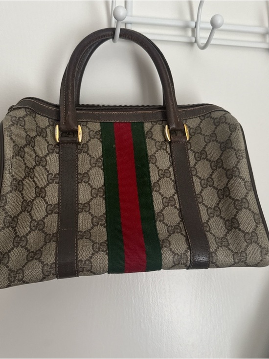 Gucci Brown GG Canvas Duffel with Green and Red Web Stripe - Picture 2 of 2